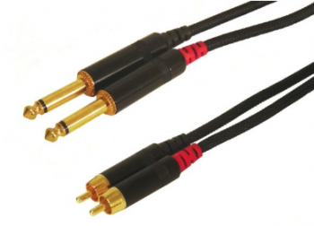 CABLE DE 2 PLUG 1/4 A 2 RCA MACHO