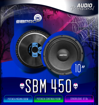 BOCINA DE 10" POTENCIA CONTINUA 450W MAX 900V SUPER BRIGHT AND LOUD