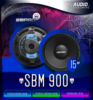 BOCINA DE 15" POTENCIA CONTINUA 900W MAX 1800V SUPER BRIGHT AND LOUD