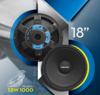 SUBWOOFER DE 18" 1000W SBW1000 SUPER BRIGHT AND LOUD