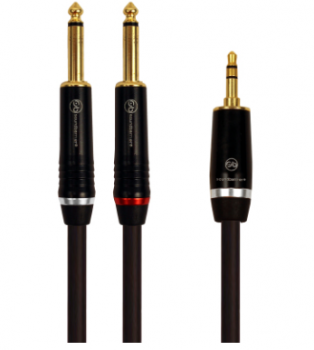CABLE PLUG 3.5 STEREO A 2 PLUG 1/4" 12FT