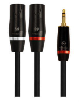 CABLE PLUG 3.5mm STEREO A 2XLRm 6ft