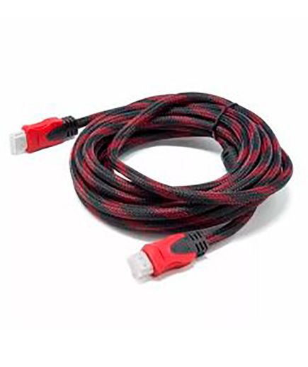 Cable HDMI 10 metros v 1.4 con cubierta de nylon rojo y negro 1080p 4K 3D