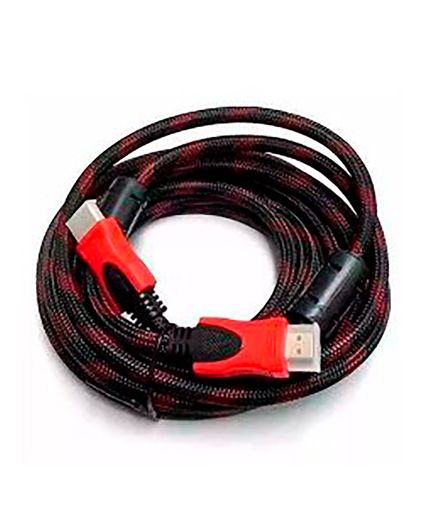Cable HDMI 3 metros v1.4 cubierta de nylon Rojo y negro1080p 4K 3D